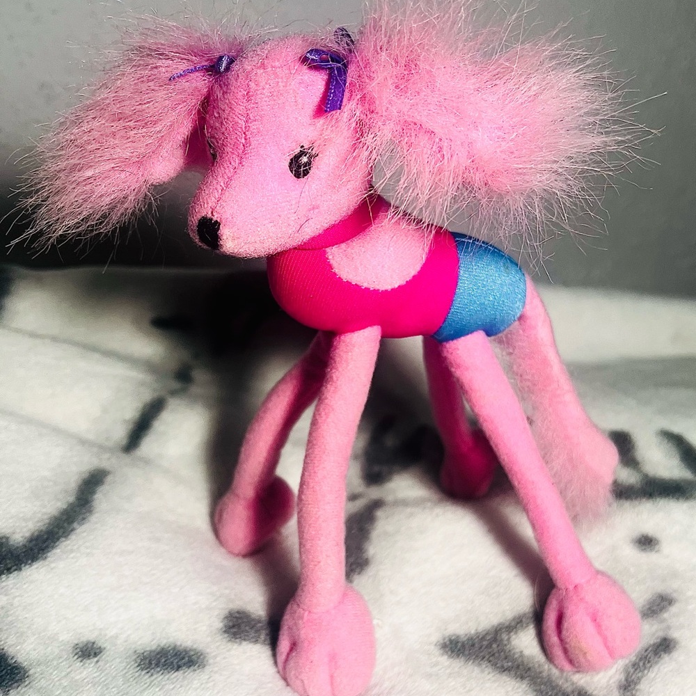 2002/2003 Barbie Pink Pose me Poodle Plush Dog - Posable Bendable Plush Toy